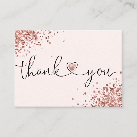 dank u voor uw aankoop modern script hart visitekaartje (Voorkant)