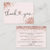 dank u voor uw aankoop modern script hart visitekaartje (Voorkant / Achterkant)