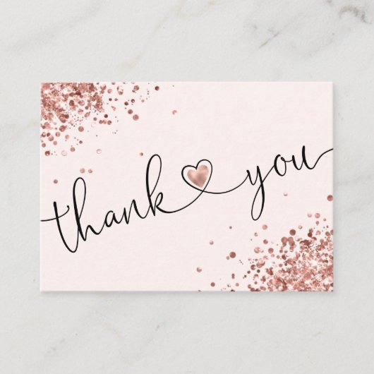 dank u voor uw aankoop modern script hart visitekaartje (Voorkant)