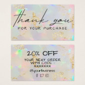 dank u voor uw aankoop - optische structuur visitekaartje (Voorkant /achterkant)