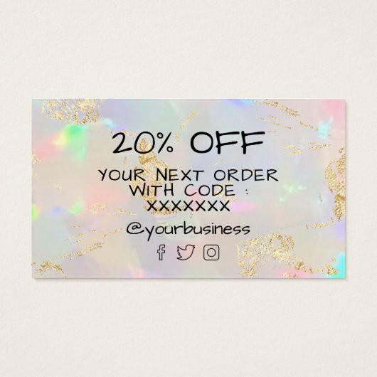 dank u voor uw aankoop - optische structuur visitekaartje (Achterkant)