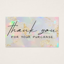 dank u voor uw aankoop - optische structuur visitekaartje