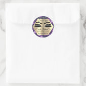Dank u voor uw AANKOOP Paarse Eyelashes Ronde Sticker (Tas)