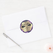 Dank u voor uw AANKOOP Paarse Eyelashes Ronde Sticker (Envelop)