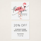 dank u voor uw aankoop roze flamingo vierkante visitekaartjes (Voorkant /achterkant)