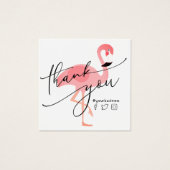 dank u voor uw aankoop roze flamingo vierkante visitekaartjes (Voorkant)