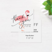 dank u voor uw aankoop roze flamingo vierkante visitekaartjes (Bureau)