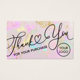 dank u voor uw aankoop roze opal visitekaartje