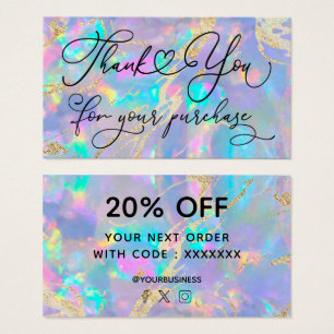 dank u voor uw aankoop van paars opal visitekaartje