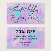 dank u voor uw aankoop van paars opal visitekaartje (Voorkant /achterkant)