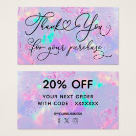 dank u voor uw aankoop van paars opal visitekaartje