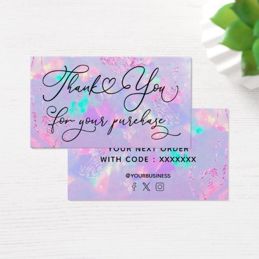 dank u voor uw aankoop van paars opal visitekaartje (Bureau)