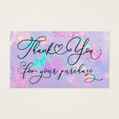 dank u voor uw aankoop van paars opal visitekaartje (Voorkant)