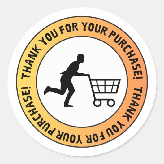 Dank u voor uw aankoop – Winkelwagensticker Ronde Sticker (Voorkant)