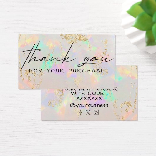 dank u voor uw aankoop wit opal visitekaartje (Bureau)