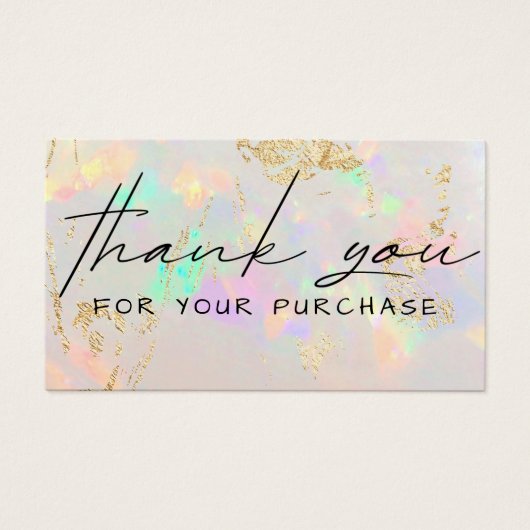 dank u voor uw aankoop wit opal visitekaartje (Voorkant)