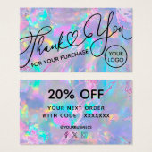 dank u voor uw aankoopoptie - achtergrond visitekaartje (Voorkant /achterkant)