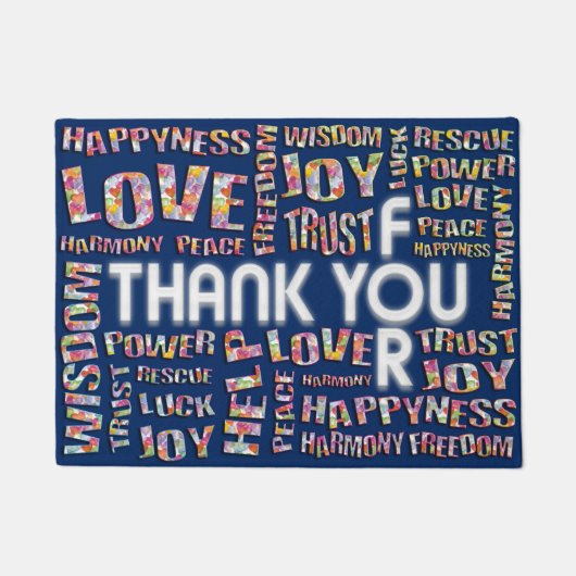 DANK U VOOR ... + uw achtergrondkleur. Deurmat (Voorkant)