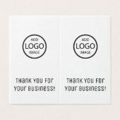 Dank u voor uw bedrijf | Bedrijfssticker Kaart (Buitenkant ongevouwen)