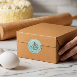 Dank u voor uw bedrijf Blauwgroen bakkerij gebak Ronde Sticker