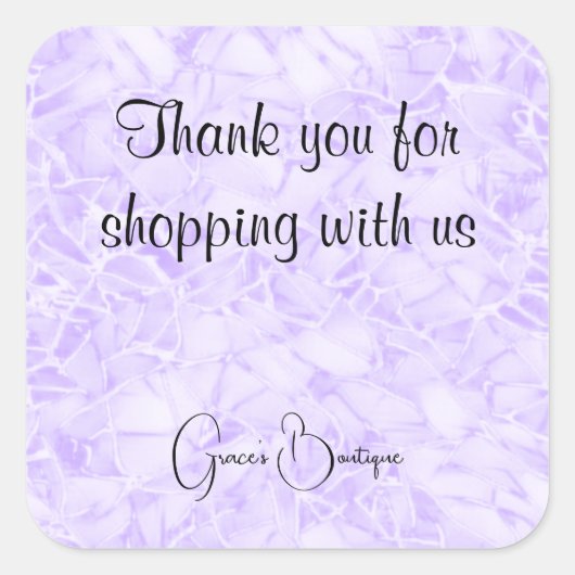 Dank u voor uw bedrijf vierkante sticker (Voorkant)