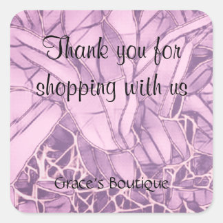 Dank u voor uw bedrijf vierkante sticker