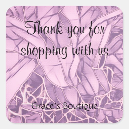 Dank u voor uw bedrijf vierkante sticker (Voorkant)