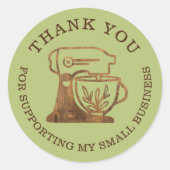 Dank u voor uw bedrijf Woodgrain Standmixer Ronde Sticker (Voorkant)