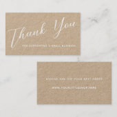 Dank u voor uw bedrijfs moderne Manuscript Kraft Visitekaartje (Voorkant / Achterkant)