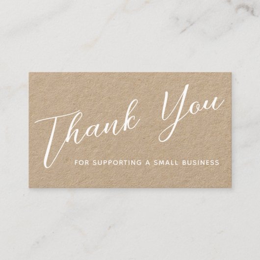 Dank u voor uw bedrijfs moderne Manuscript Kraft Visitekaartje (Voorkant)