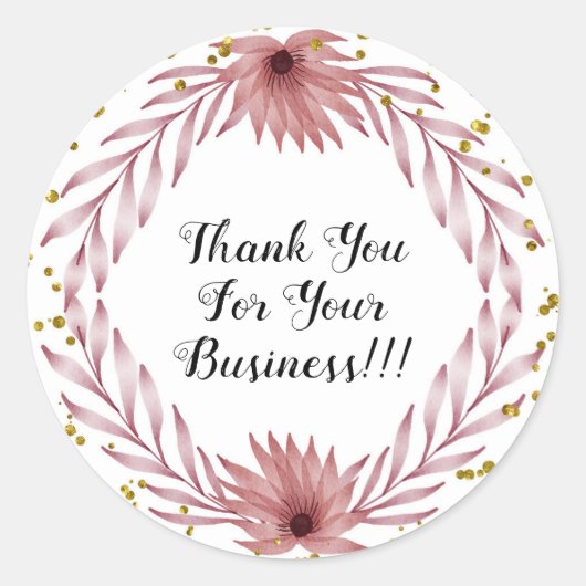 DANK U VOOR UW BEDRIJFSLEVEN STICKERS!! RONDE STICKER (Voorkant)