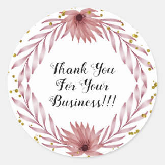 DANK U VOOR UW BEDRIJFSLEVEN STICKERS!! RONDE STICKER