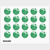 Dank u voor uw bedrijfsnaam Logo Qr Code Emerald G Ronde Sticker (Vel)