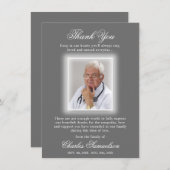 Dank u voor uw begrafenissympathie GRAY | FOTO Bedankkaart (Voorkant / Achterkant)