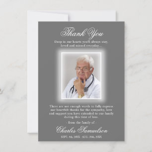 Dank u voor uw begrafenissympathie GRAY   FOTO Bedankkaart