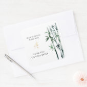 Dank u voor uw bestelling, bamboe vierkante sticker (Envelop)