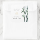 Dank u voor uw bestelling, bamboe vierkante sticker (Tas)