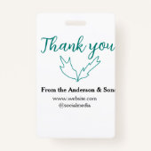 Dank u voor uw bestelling blad website bedrijfsnaa badge (Achterkant)