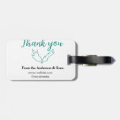 Dank u voor uw bestelling blad website bedrijfsnaa bagagelabel (Achterkant horizontaal)