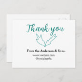 Dank u voor uw bestelling blad website bedrijfsnaa feestdagenkaart (Voorkant / Achterkant)