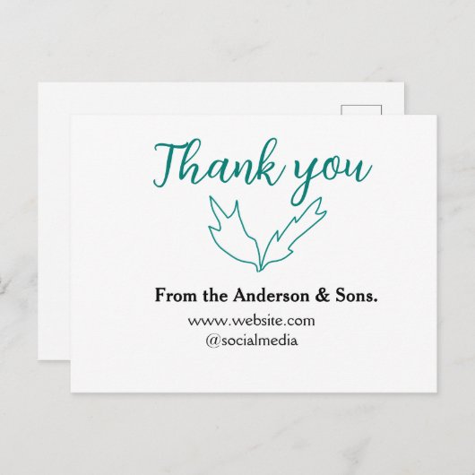 Dank u voor uw bestelling blad website bedrijfsnaa feestdagenkaart (Voorkant / Achterkant)