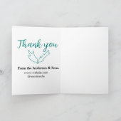 Dank u voor uw bestelling blad website bedrijfsnaa kaart (Binnen)