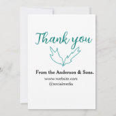 Dank u voor uw bestelling blad website bedrijfsnaa kaart (Achterkant)