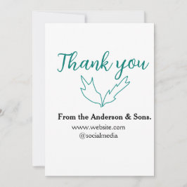 Dank u voor uw bestelling blad website bedrijfsnaa kaart