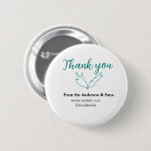 Dank u voor uw bestelling blad website bedrijfsnaa ronde button 5,7 cm (Voorkant /achterkant)