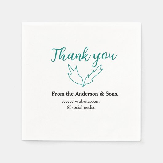 Dank u voor uw bestelling blad website bedrijfsnaa servet (Voorkant)