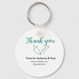 Dank u voor uw bestelling blad website bedrijfsnaa sleutelhanger