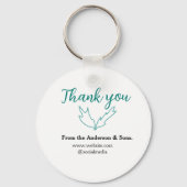 Dank u voor uw bestelling blad website bedrijfsnaa sleutelhanger (Achterkant)