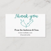 Dank u voor uw bestelling blad website bedrijfsnaa visitekaartje (Achterkant)