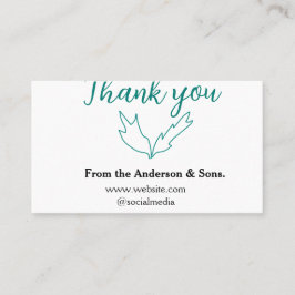 Dank u voor uw bestelling blad website bedrijfsnaa visitekaartje